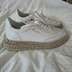 Christian Louboutin Espasneak White and Tan Espadrille Sneakers